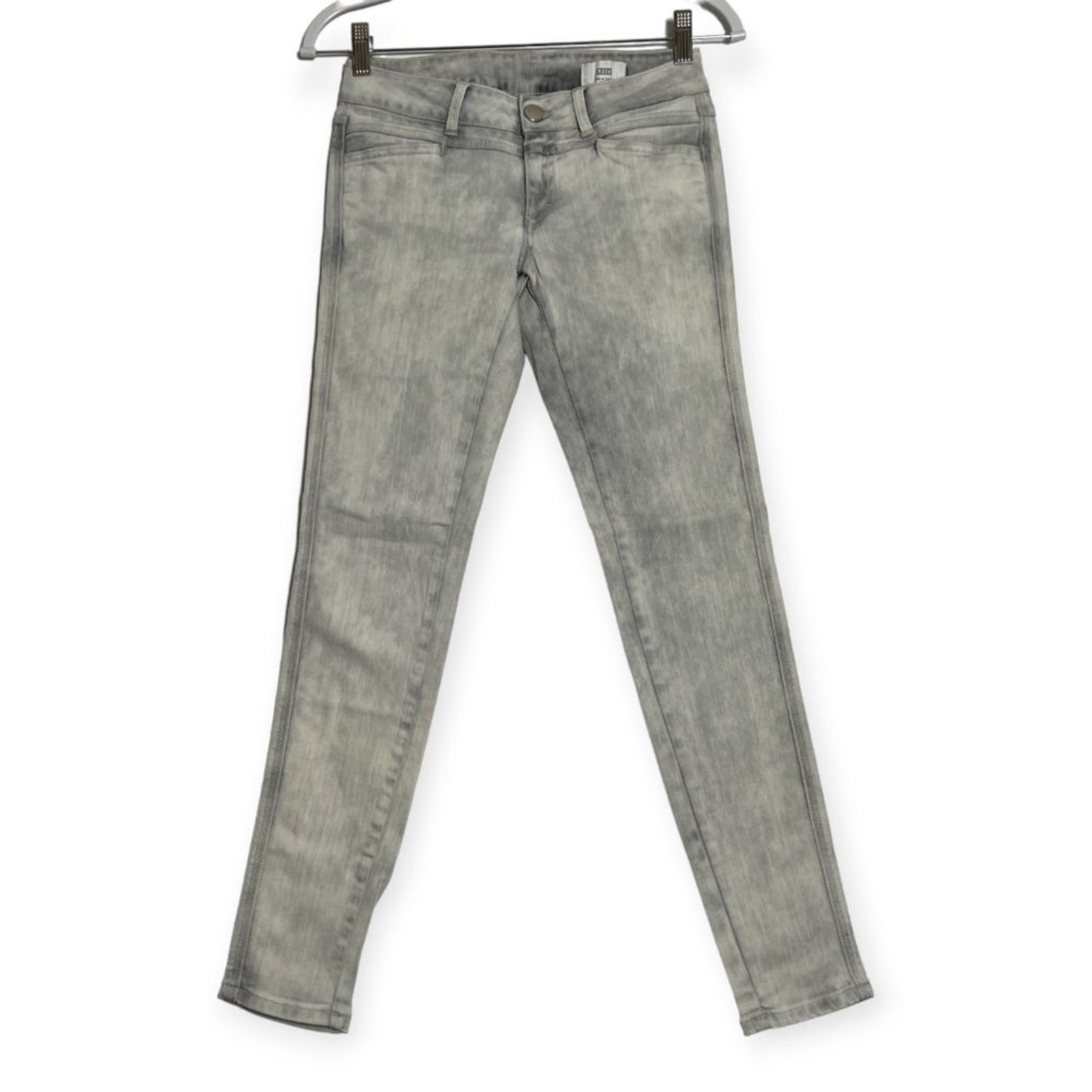 Closed Low Rise Skinny Jeans Womens 26x28 Light Gray Wash Made In Italy Stretch
